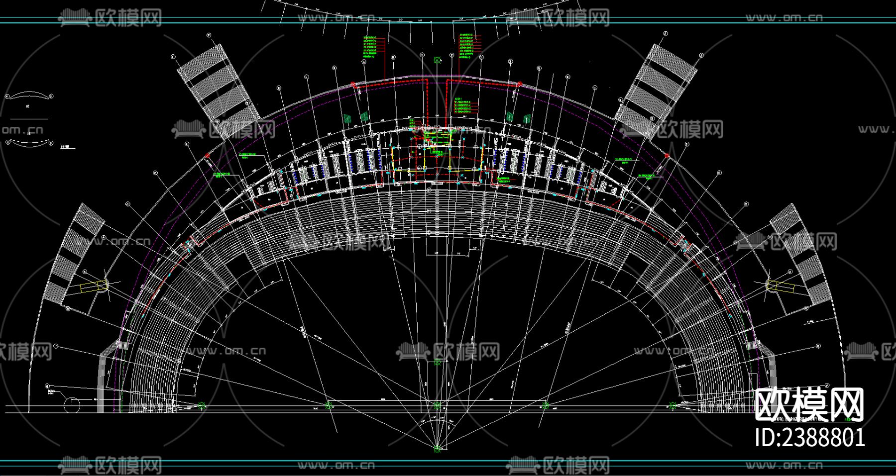 框架甲级某会展中心CAD施工图下载（渲染图3）