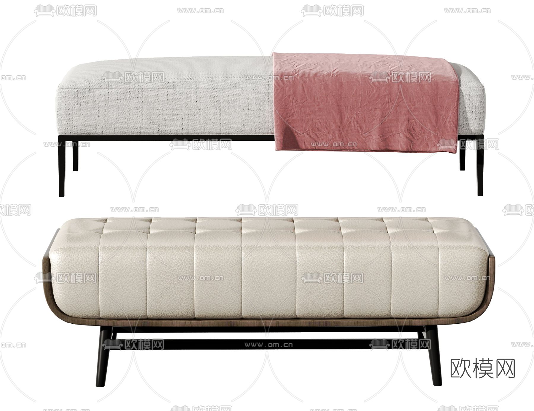 新中式床尾凳 脚踏3d模型下载