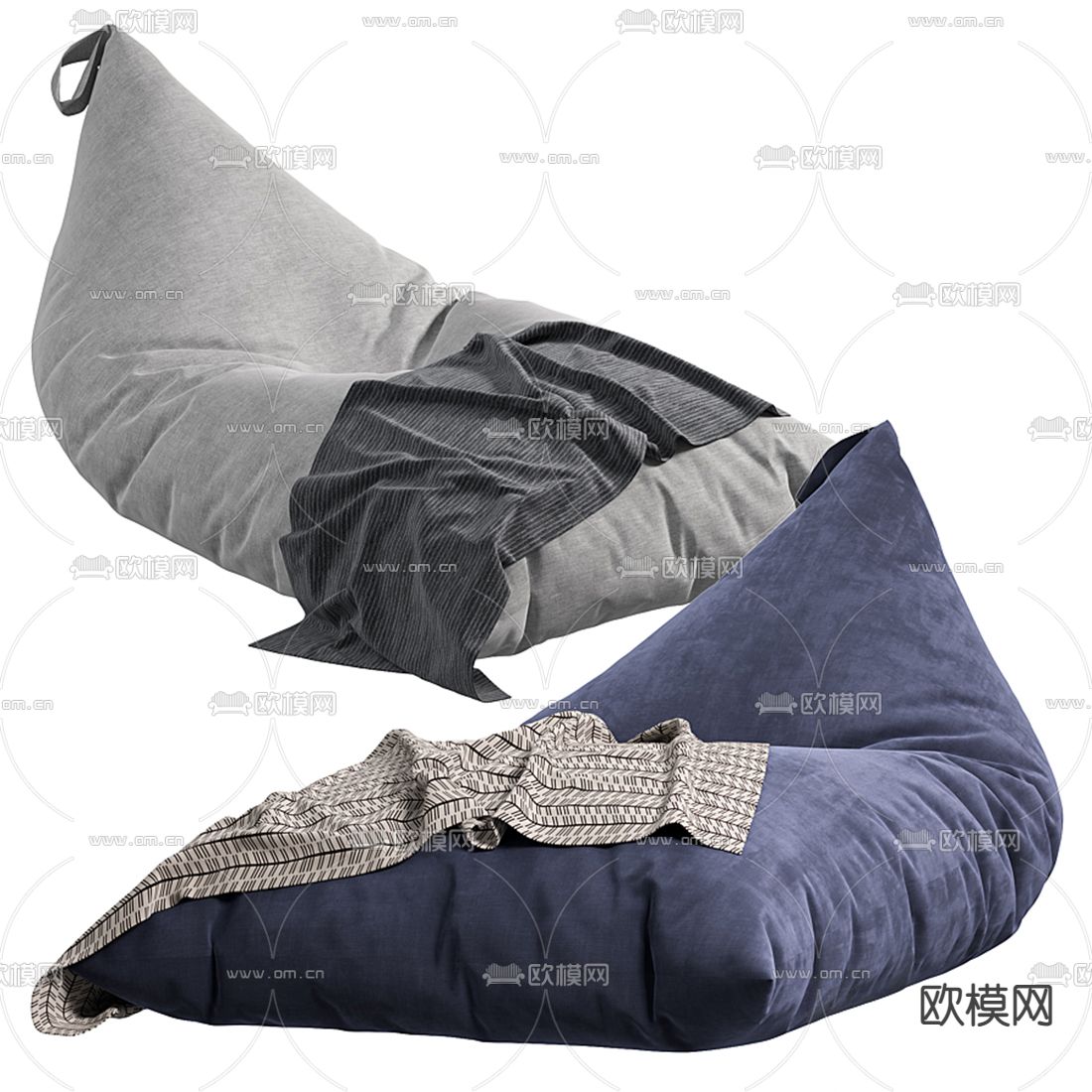 现代懒人沙发3d模型下载（渲染图1）