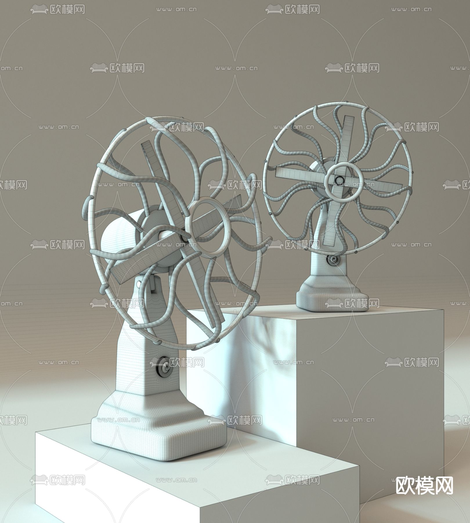 工业风台扇 风扇3d模型下载（渲染图2）