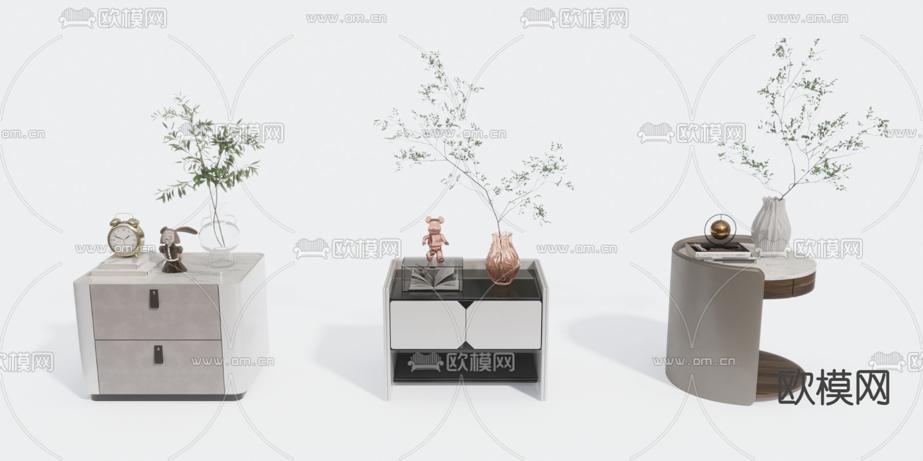 现代床头柜3d模型下载