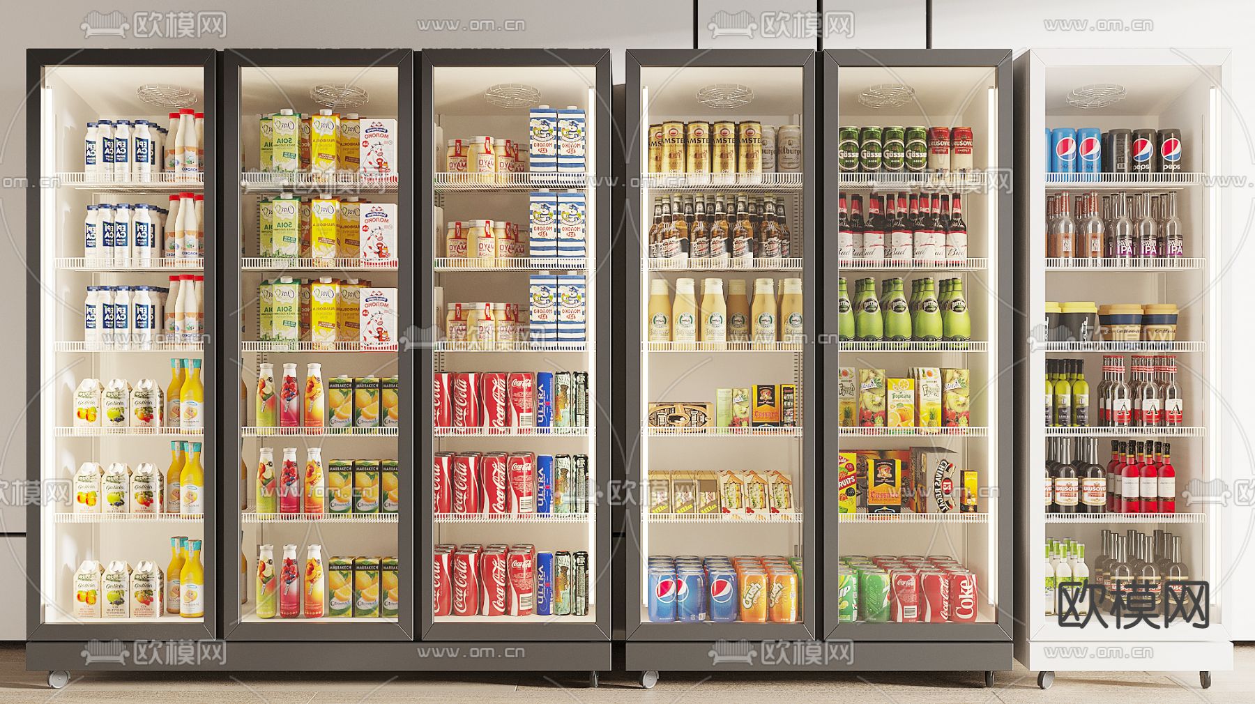 冰柜 饮料柜 冷藏柜su模型下载（渲染图1）