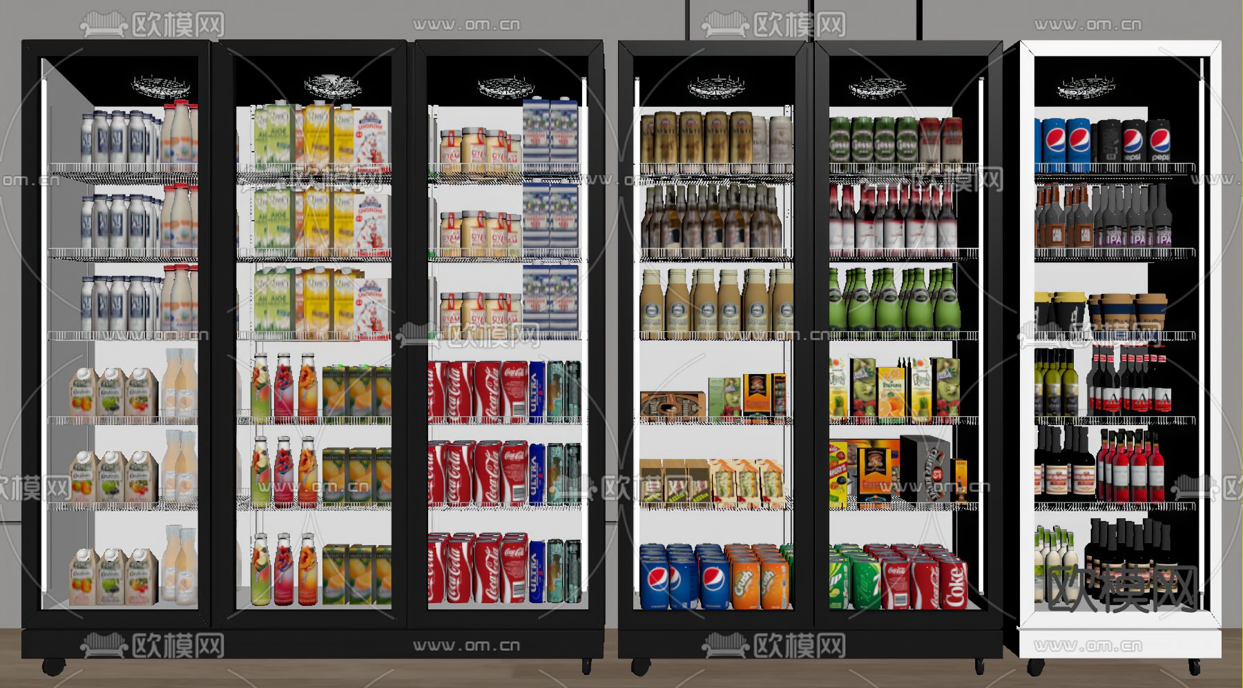 冰柜 饮料柜 冷藏柜su模型下载（渲染图2）