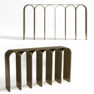 轻奢金属端景台 条案su模型