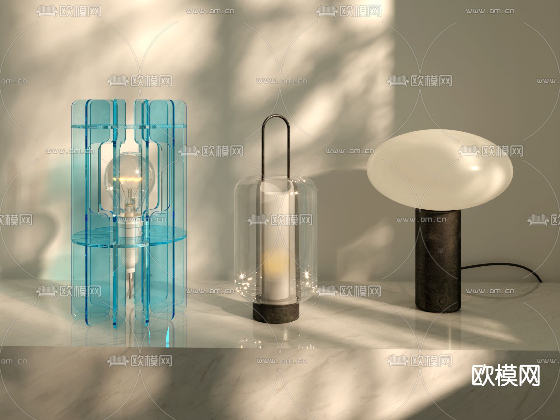 现代创意台灯3d模型下载