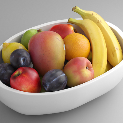  水果拼盘su模型 
