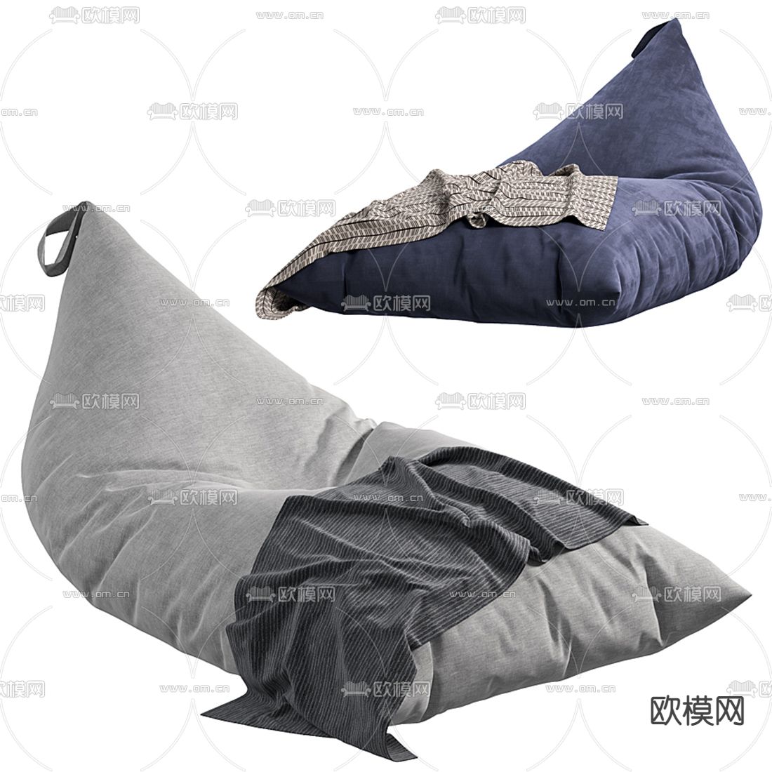 现代懒人沙发3d模型下载（渲染图2）