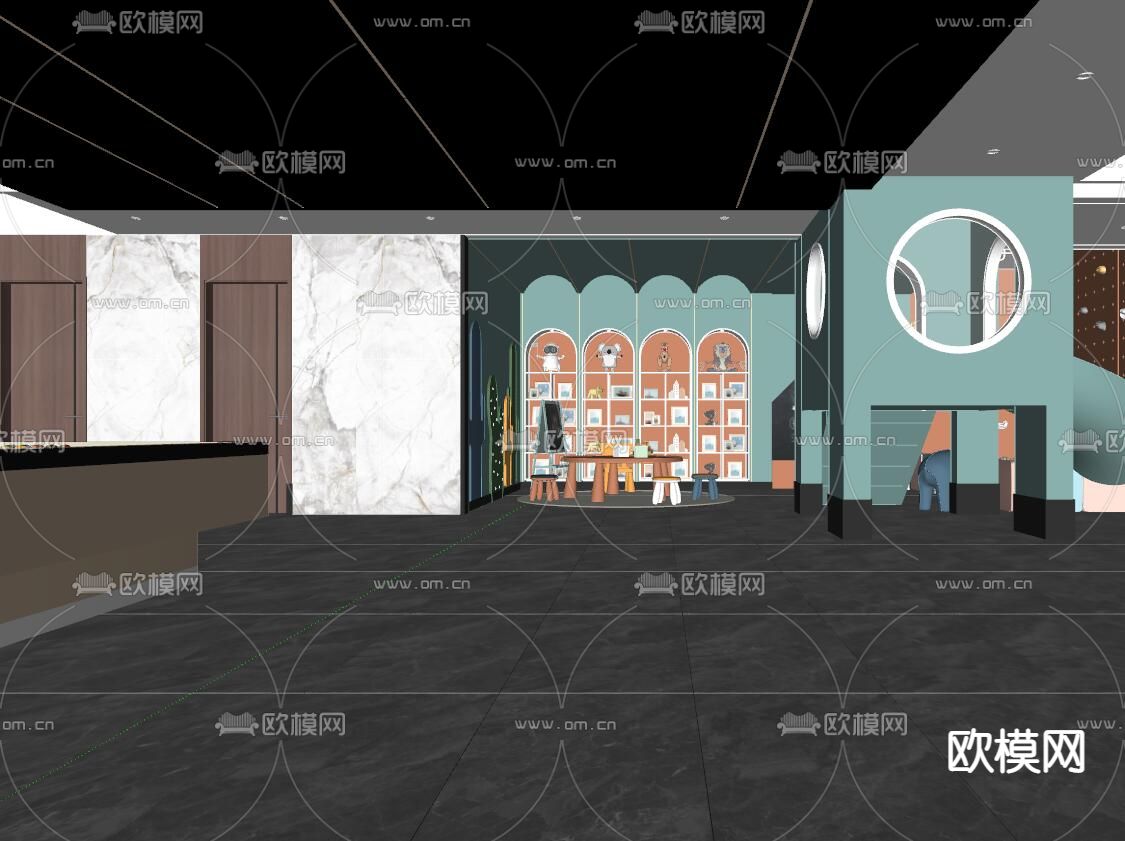 现代儿童娱乐区su模型下载（渲染图2）