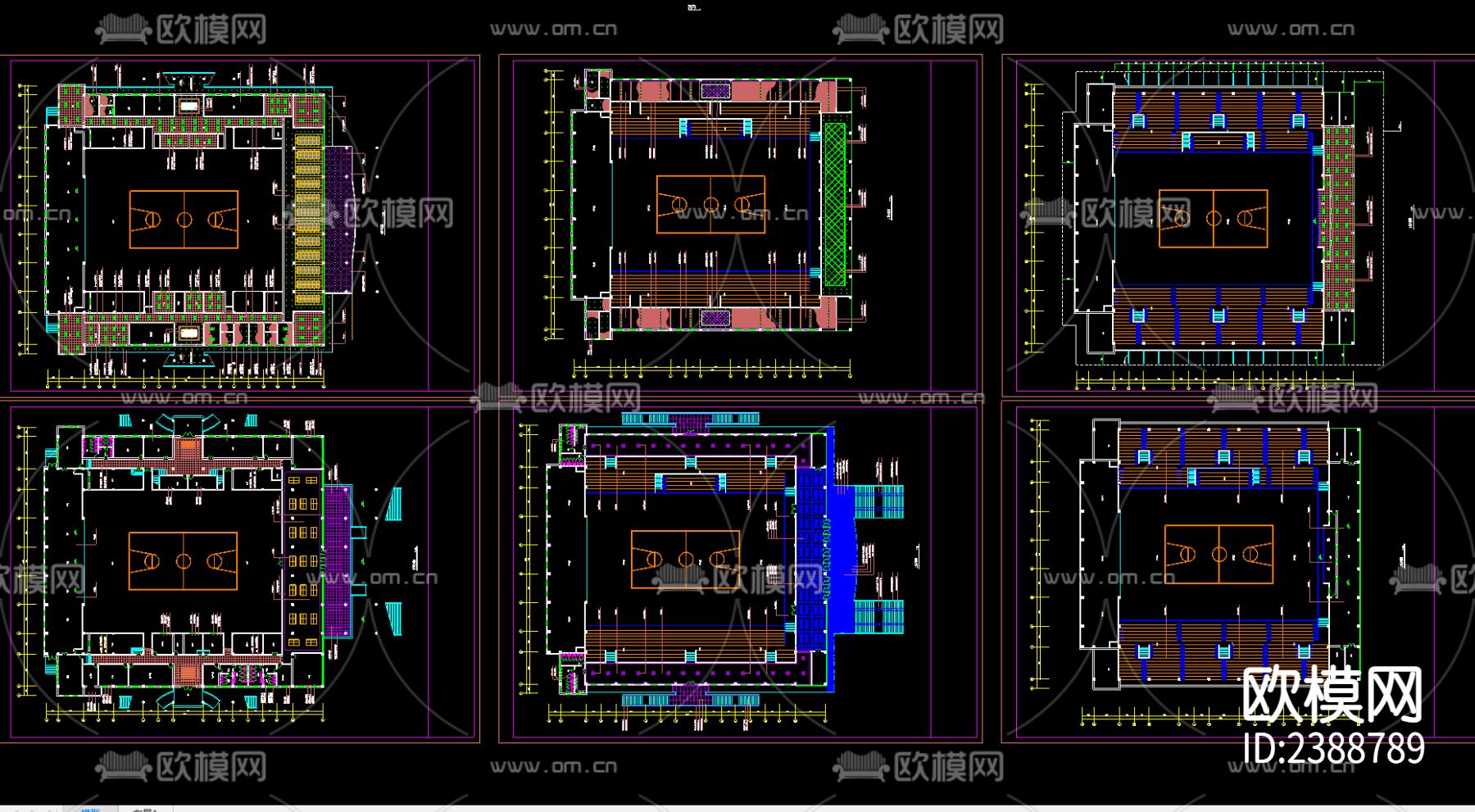 体育馆CAD施工图下载（渲染图1）