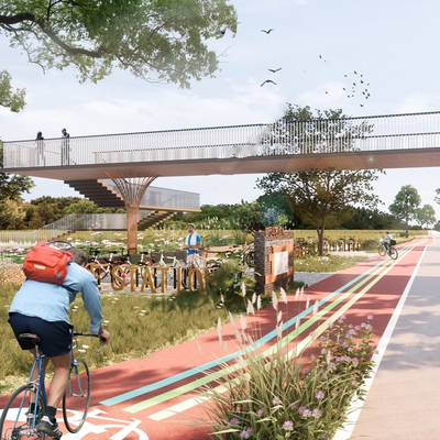  现代自行车停车场su模型 