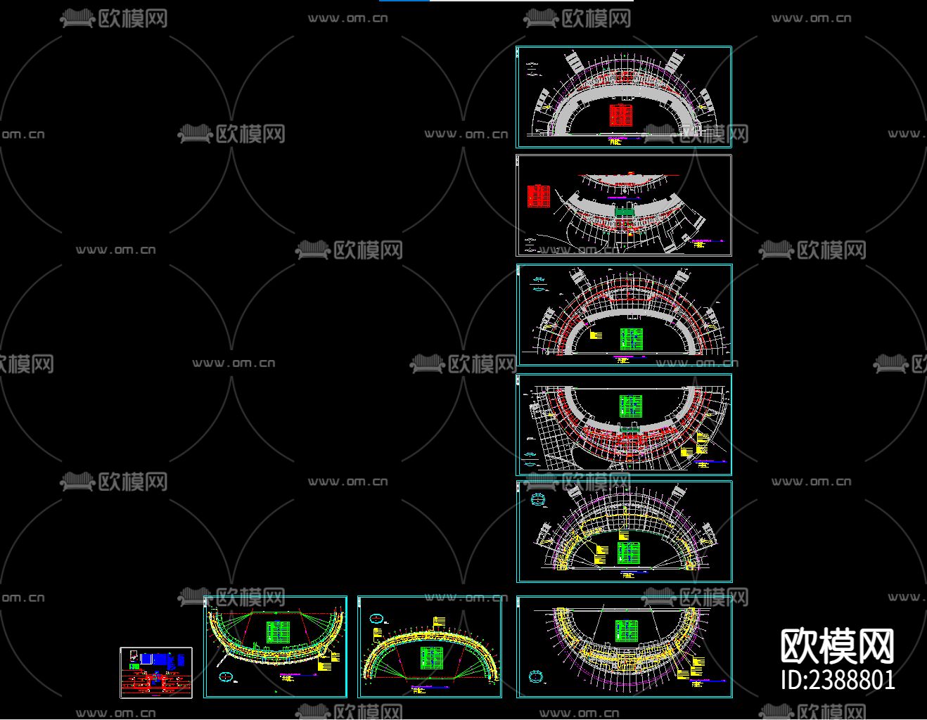 框架甲级某会展中心CAD施工图下载（渲染图4）