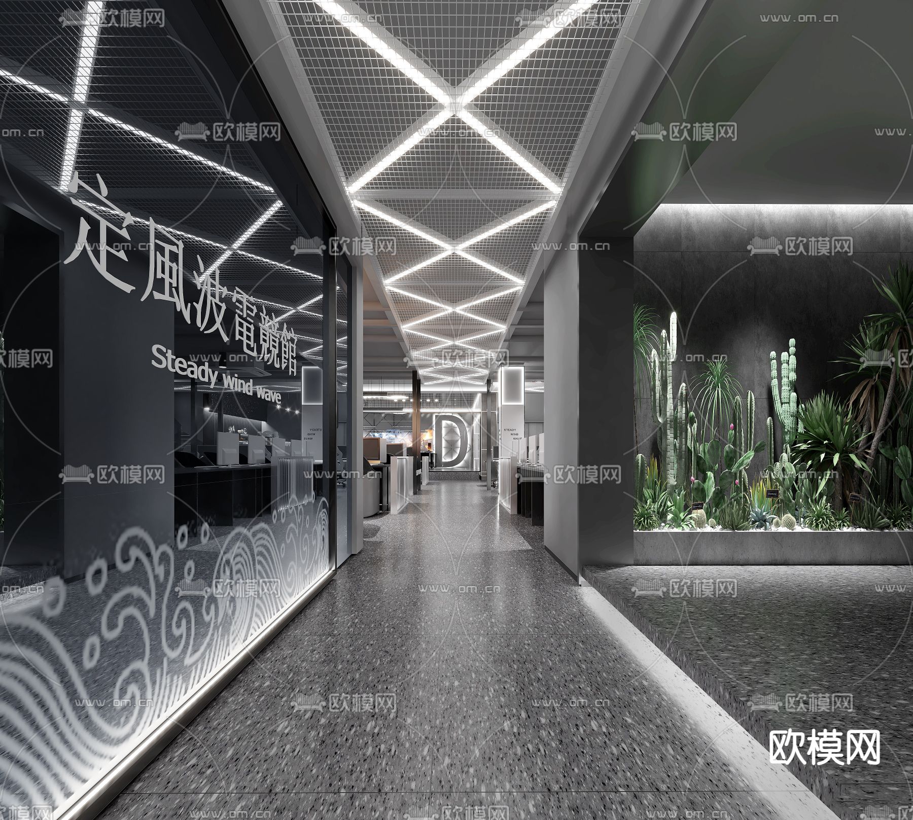 网咖 网吧 电竞馆3d模型下载（渲染图2）