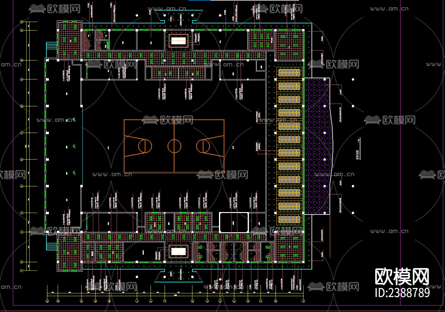 体育馆CAD施工图下载（渲染图2）
