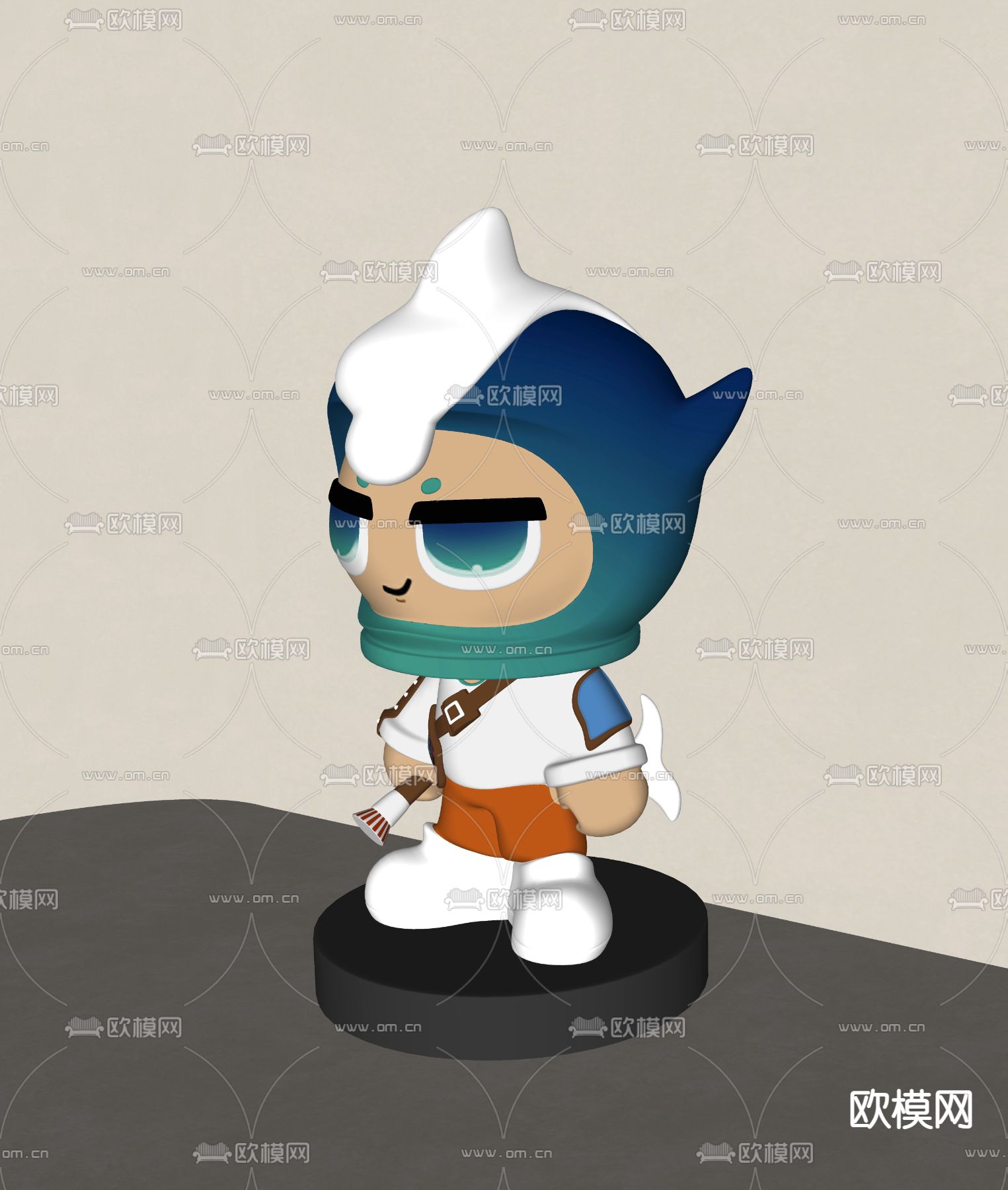 现代潮玩雕塑摆件su模型下载（渲染图2）