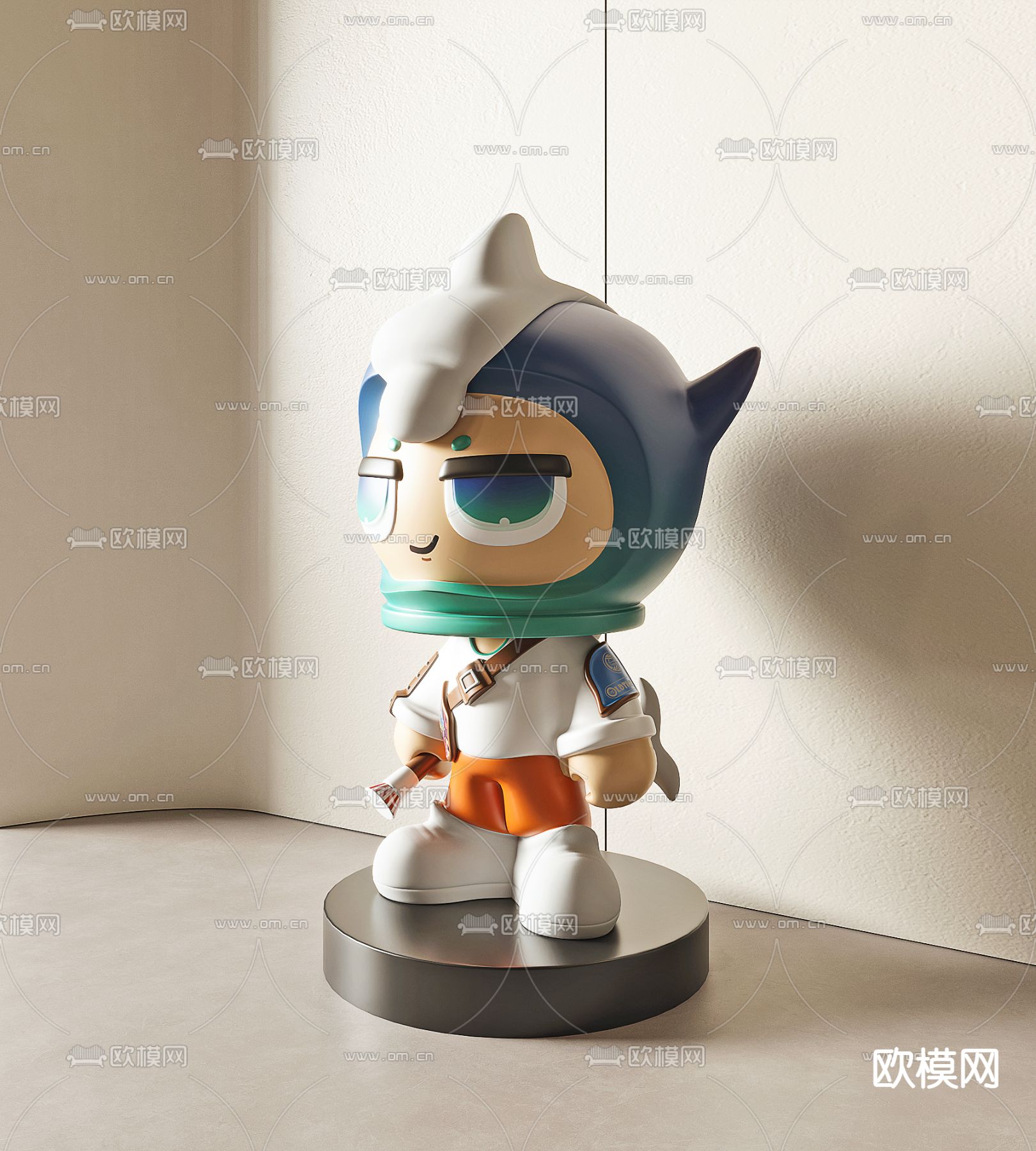 现代潮玩雕塑摆件su模型下载（渲染图1）