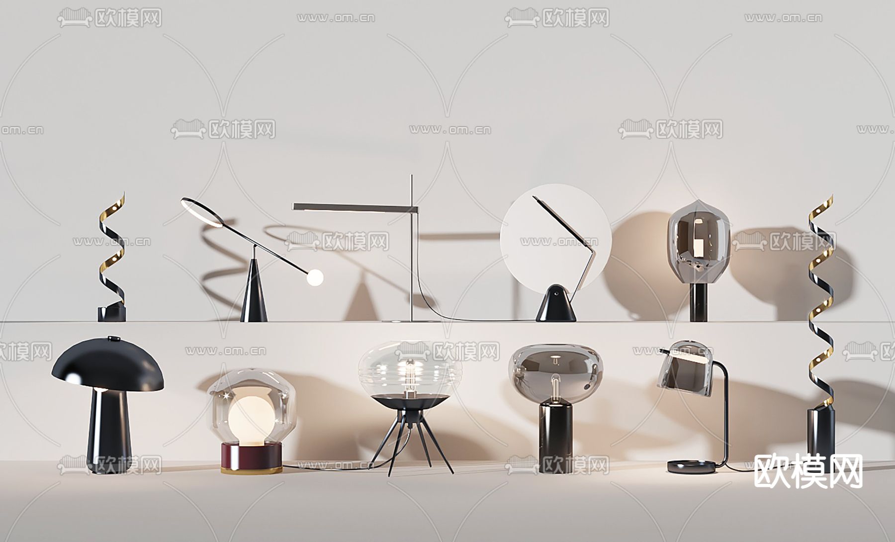 轻奢台灯3d模型下载