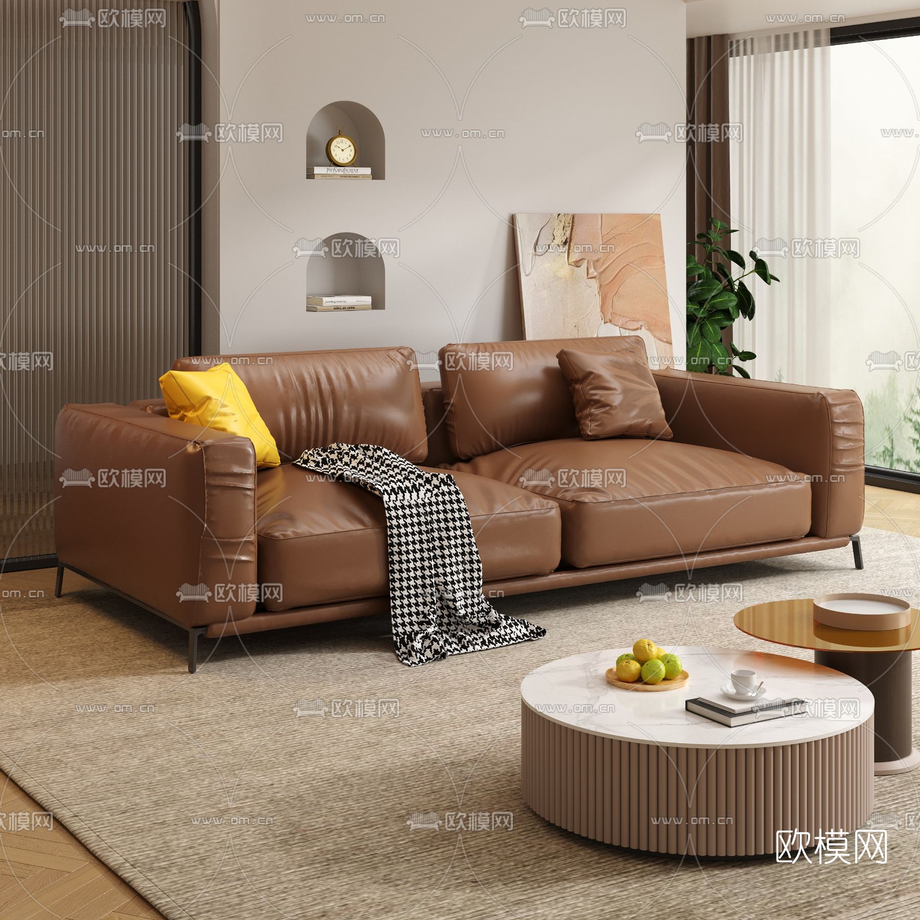 现代双人沙发3d模型下载