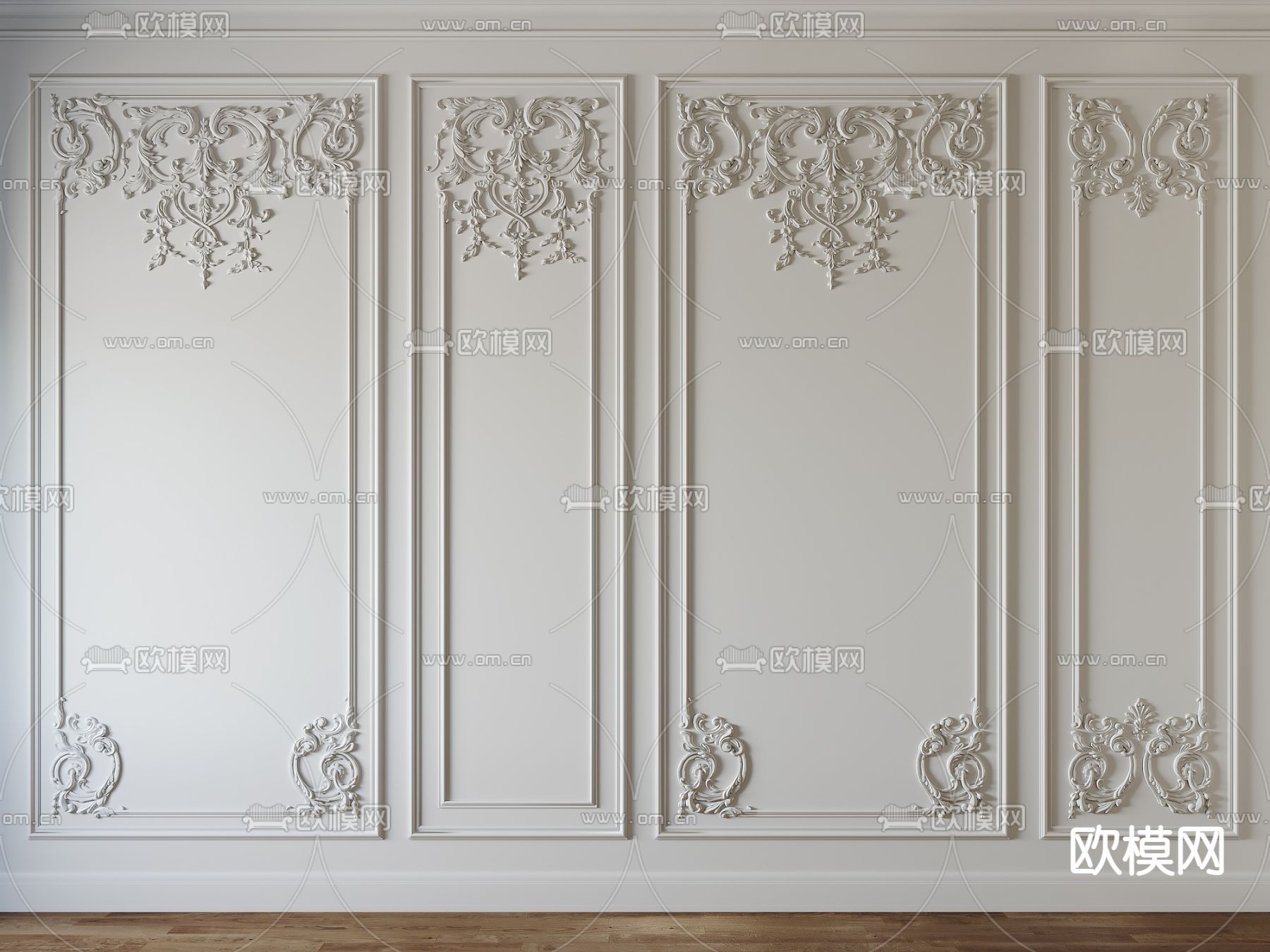 简欧石膏线条su模型下载（渲染图1）