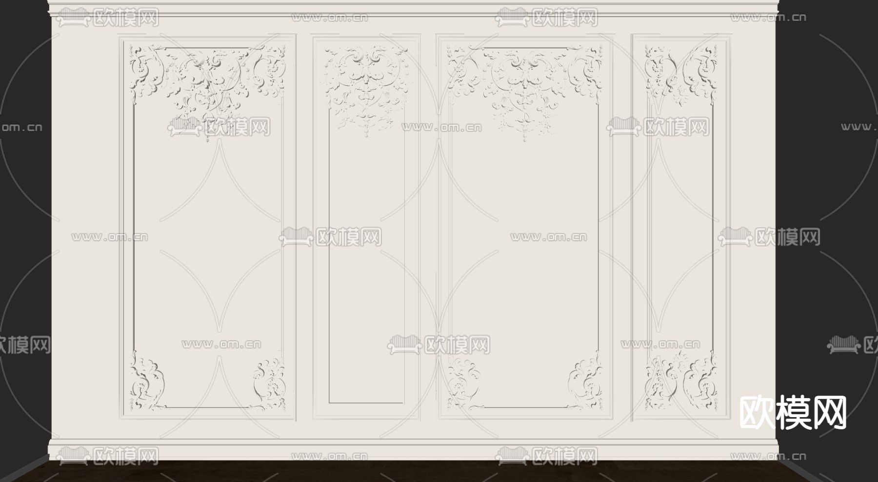 简欧石膏线条su模型下载（渲染图2）