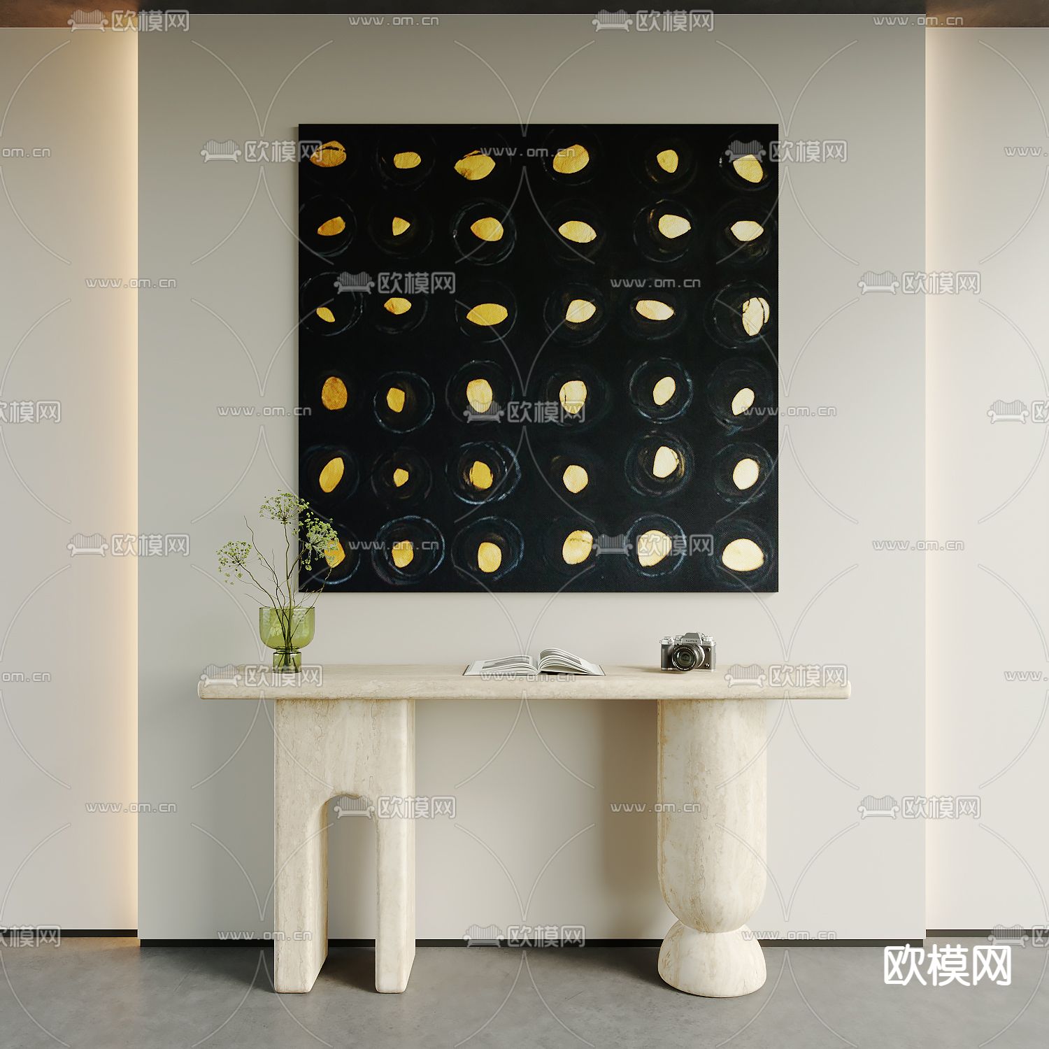 侘寂风装饰画 抽象画su模型