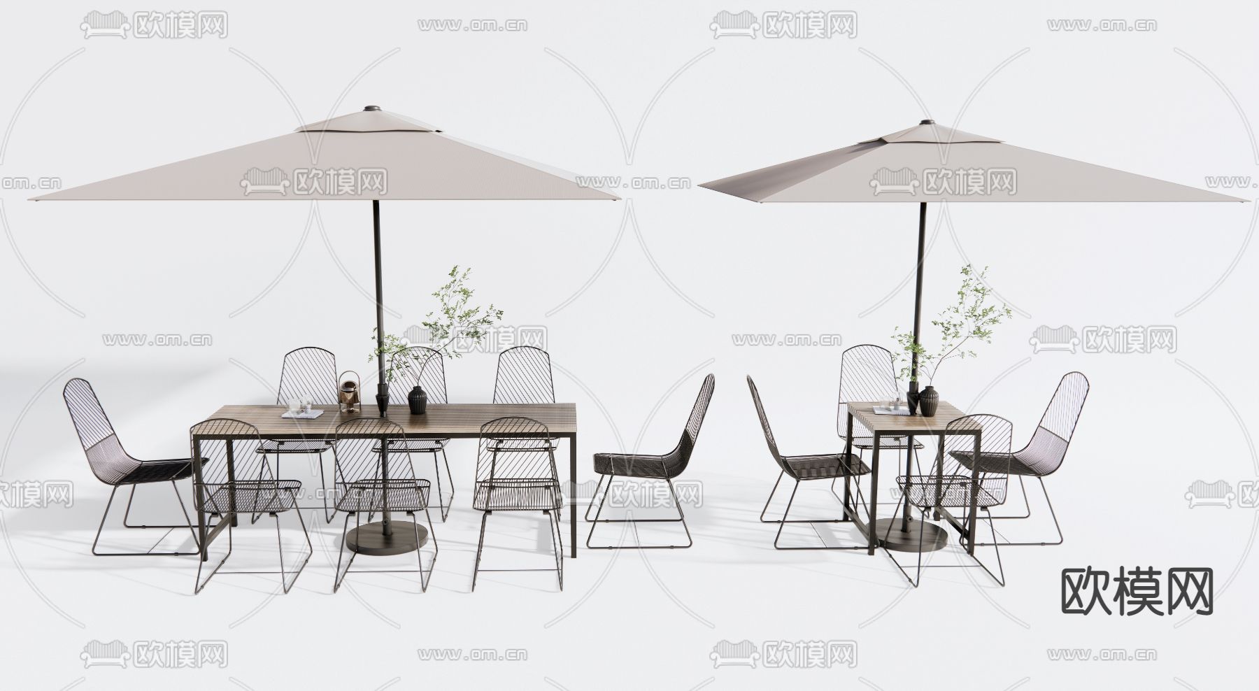 户外休闲桌椅3d模型下载