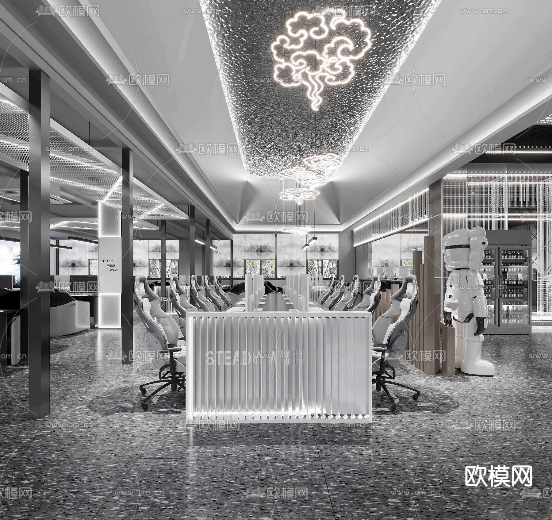 网咖 网吧 电竞馆3d模型下载（渲染图1）