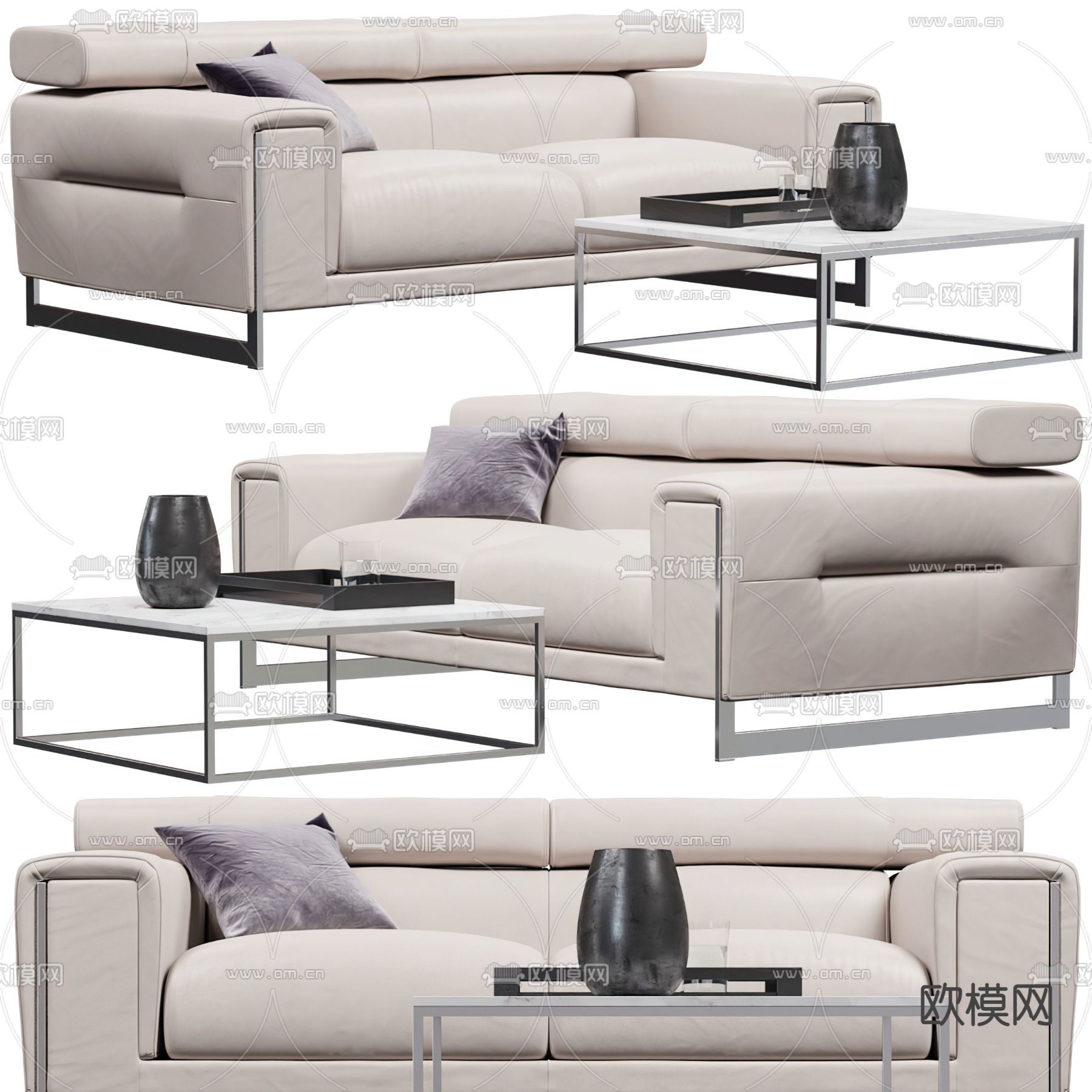 Natuzzi 现代双人沙发 软体沙发3d模型下载