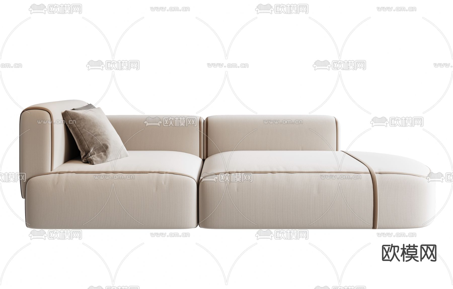 现代布艺双人沙发3d模型下载