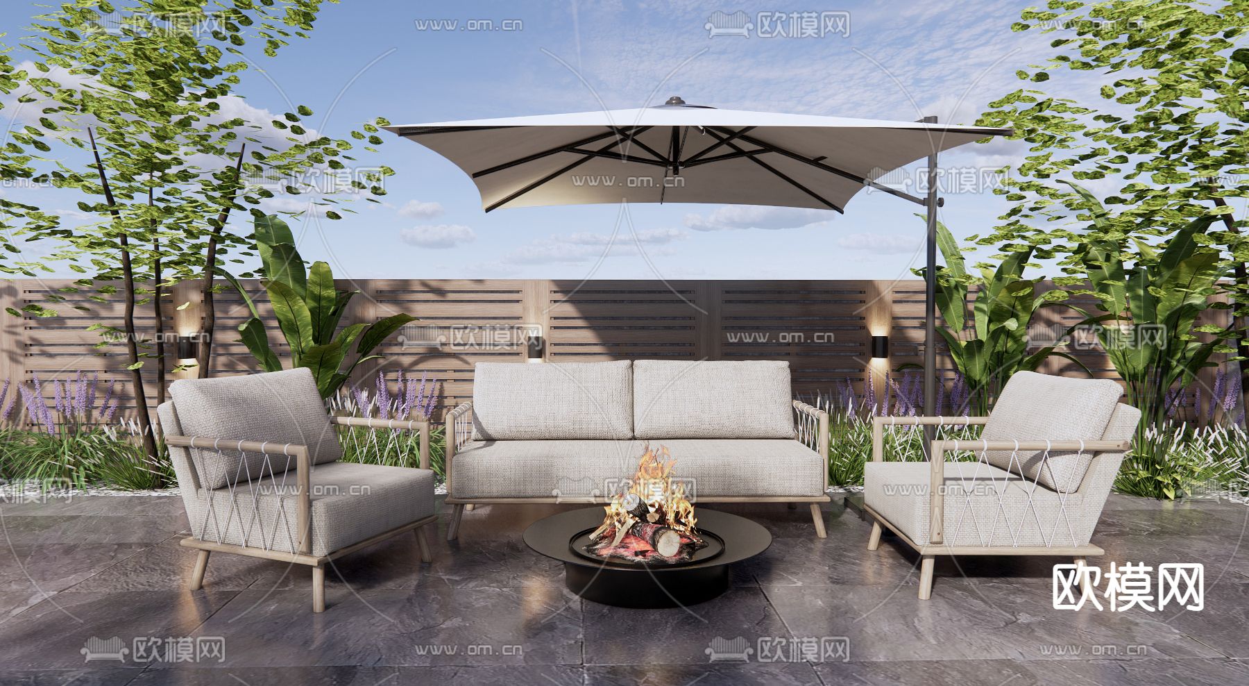 现代户外沙发3d模型下载