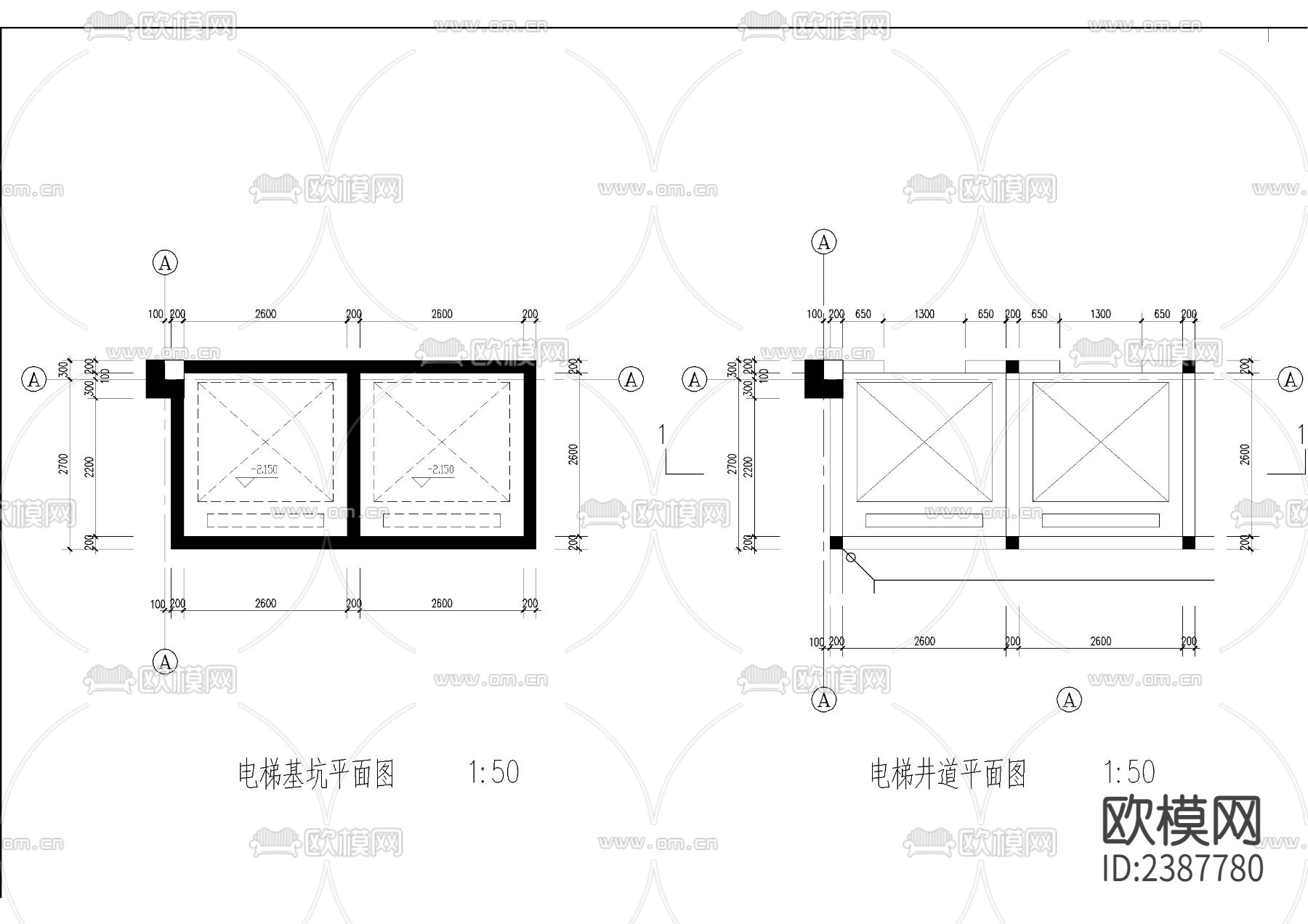 自动扶梯及电梯CAD节点大样下载（渲染图2）