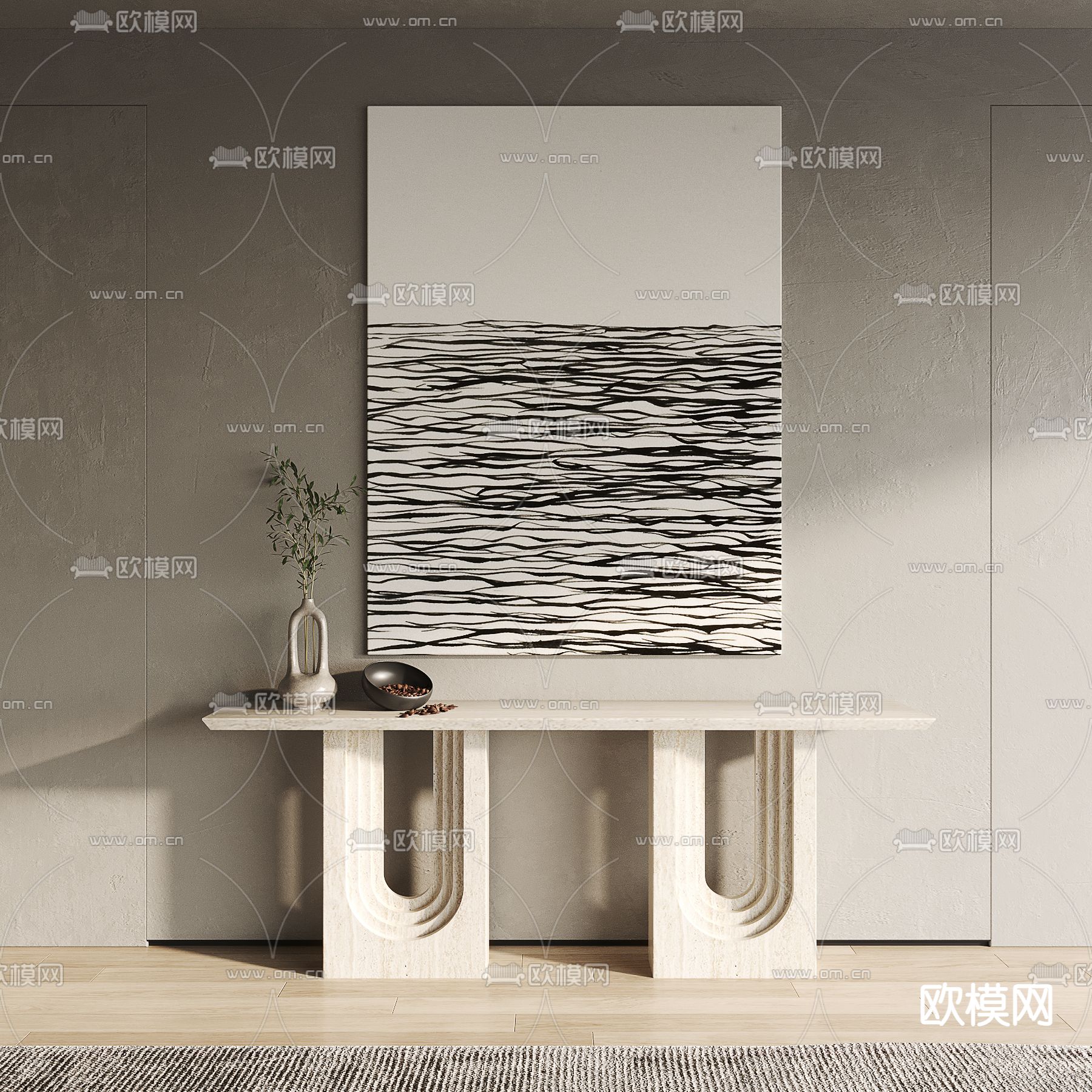 现代抽象画 挂画 装饰画su模型