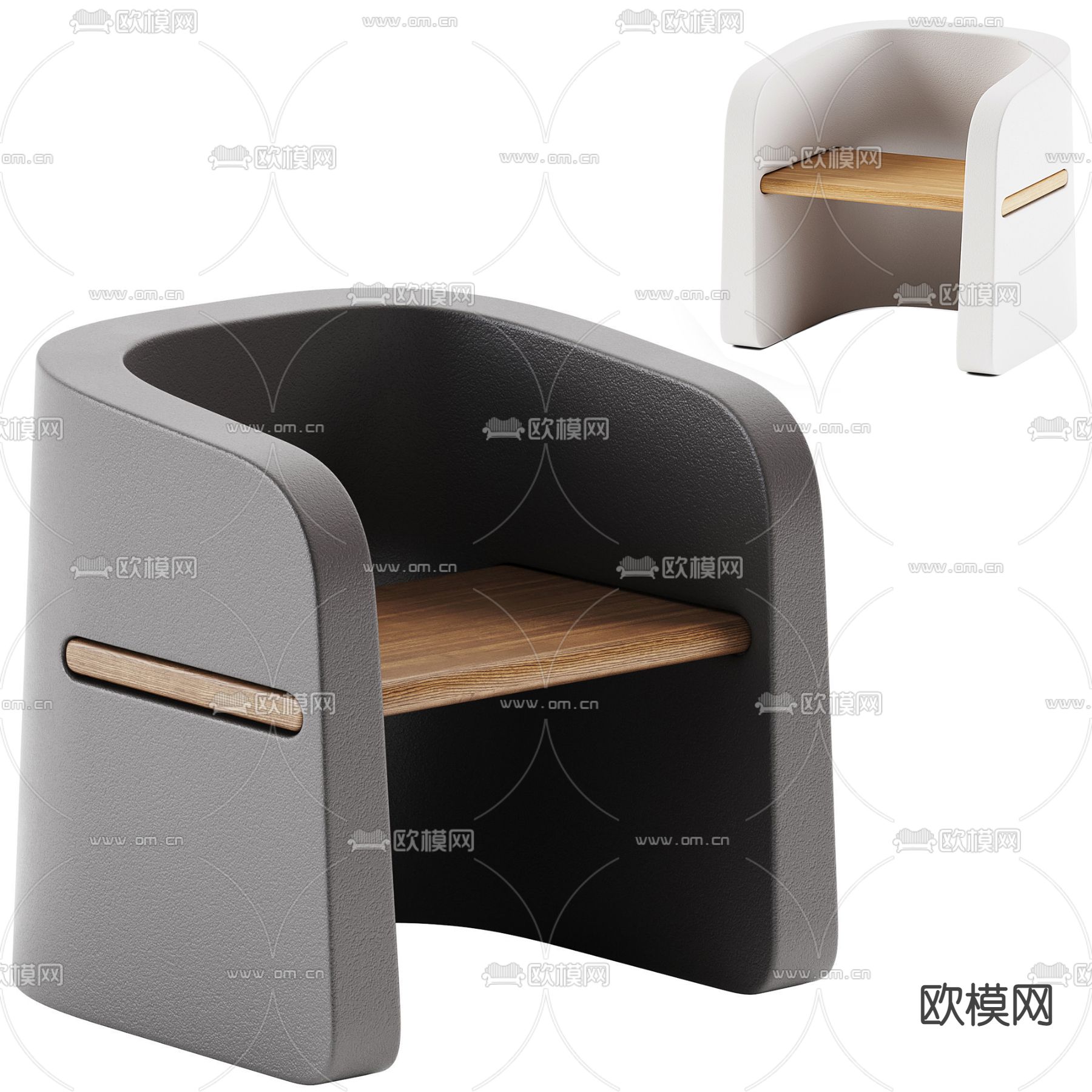 Plust 单人沙发3d模型下载（渲染图1）