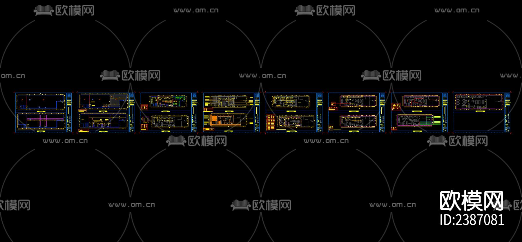 中式小龙坎火锅店CAD施工图下载（渲染图6）
