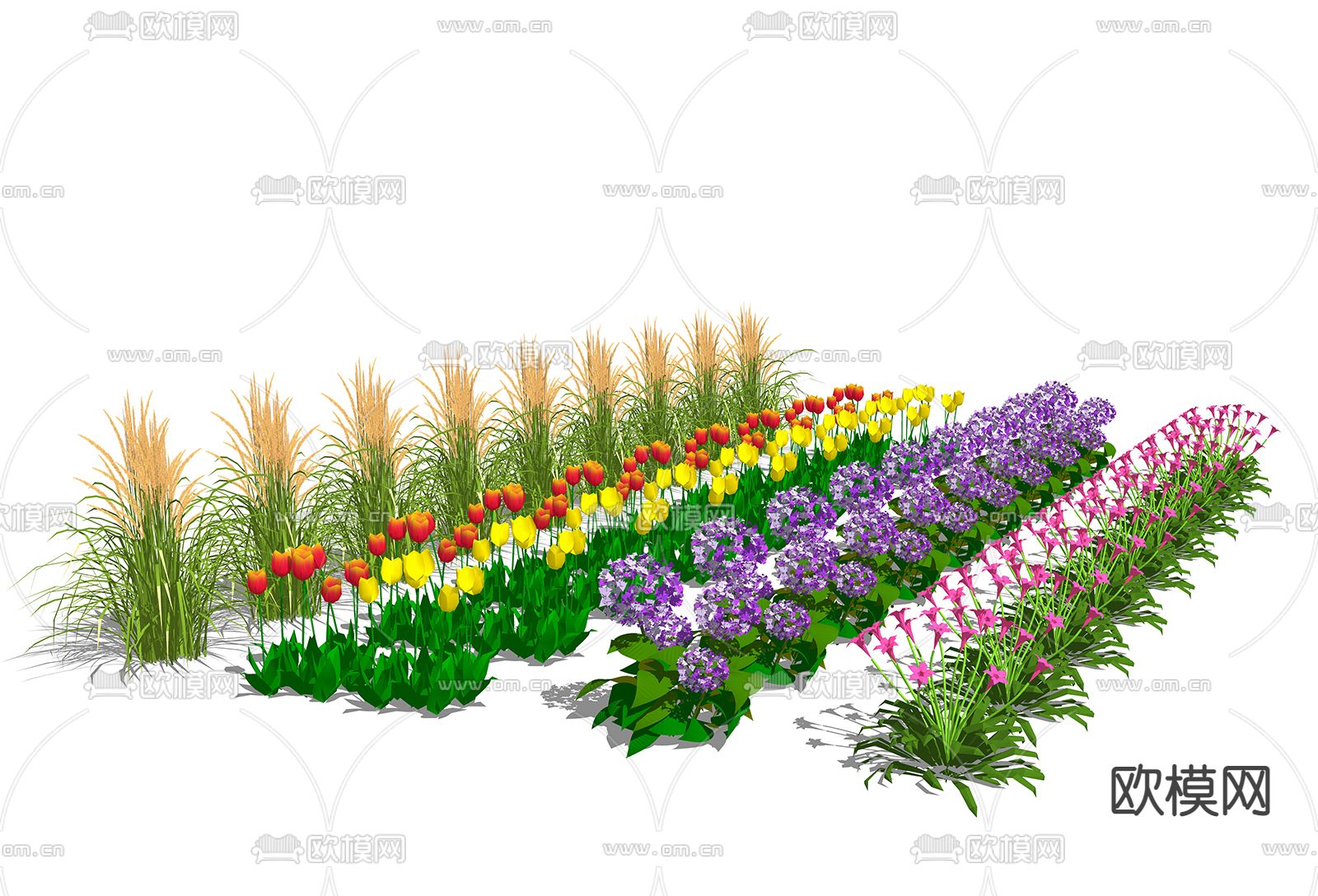 现代景观园艺灌木花草su模型下载_ID12213533_sketchup模型下载-欧模网