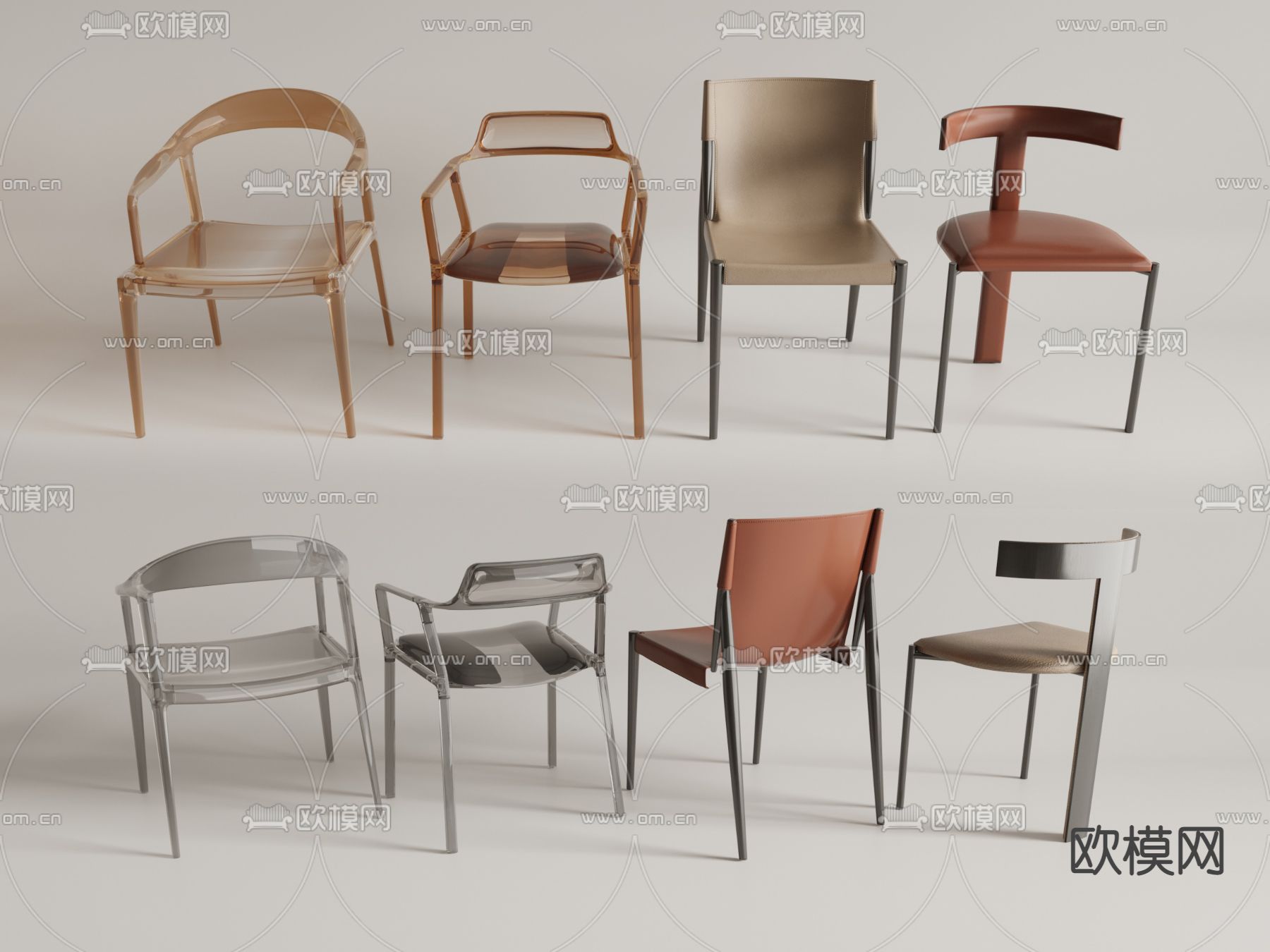现代单椅 椅子 餐椅su模型下载（渲染图1）