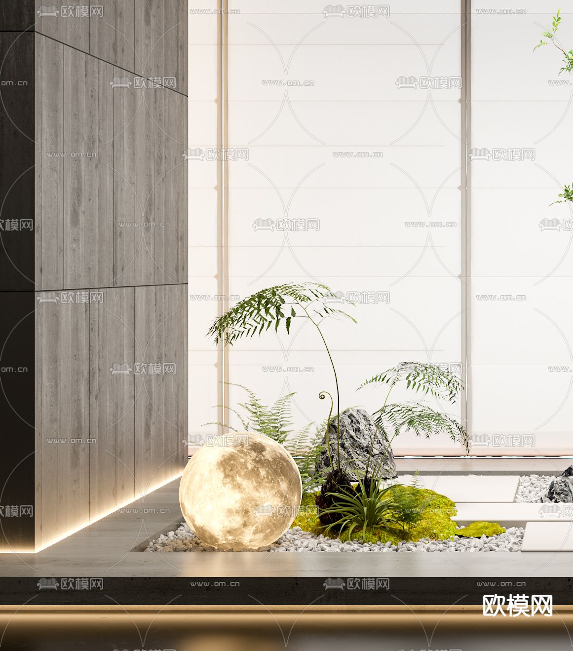 室内天井 绿植造景3d模型下载（渲染图3）