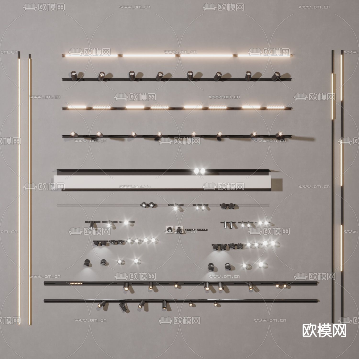 筒灯射灯 磁吸灯 轨道射灯3d模型