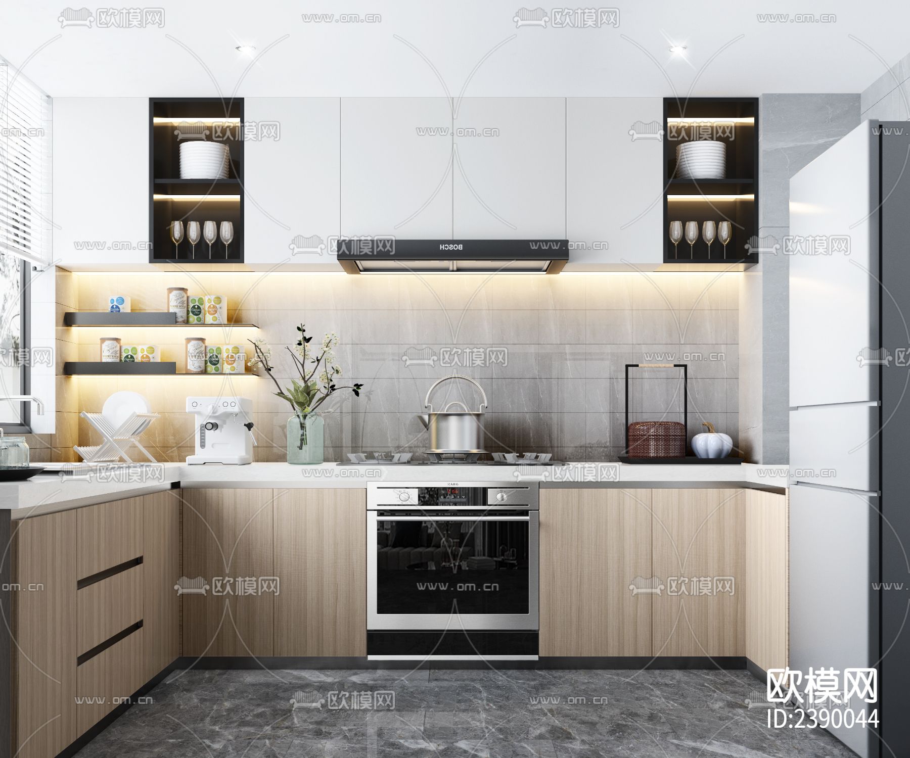 大平层豪宅CAD施工图下载（渲染图2）