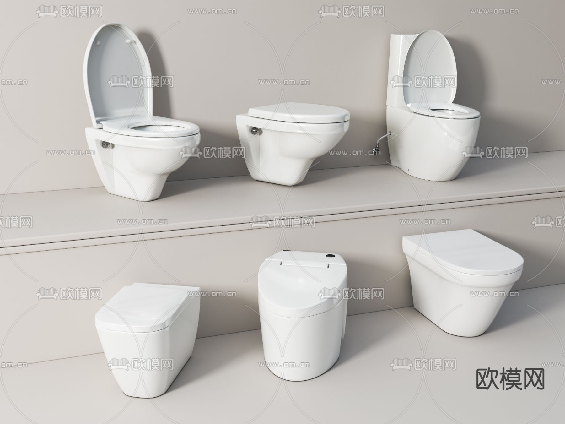 智能马桶 坐便器3d模型