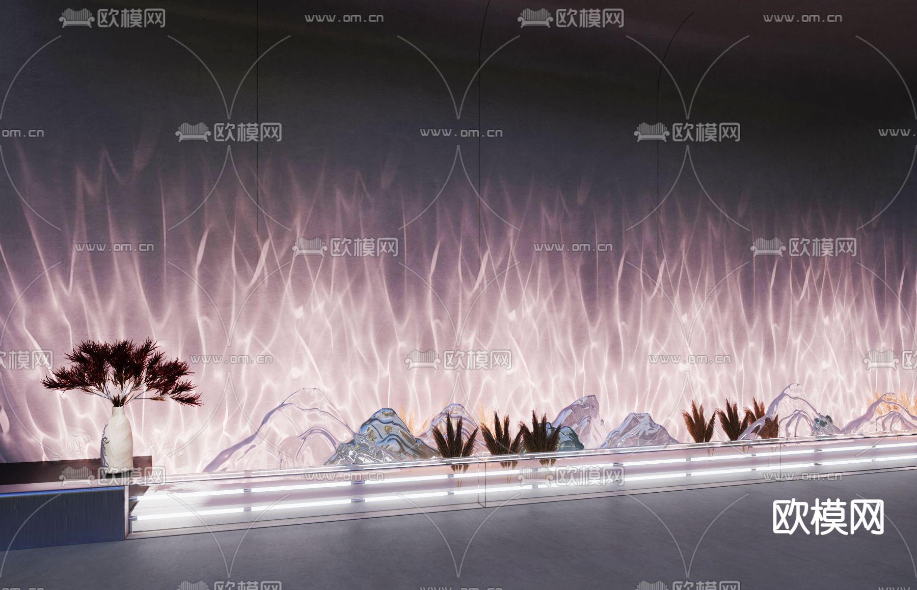 现代水波纹灯 波浪灯3d模型