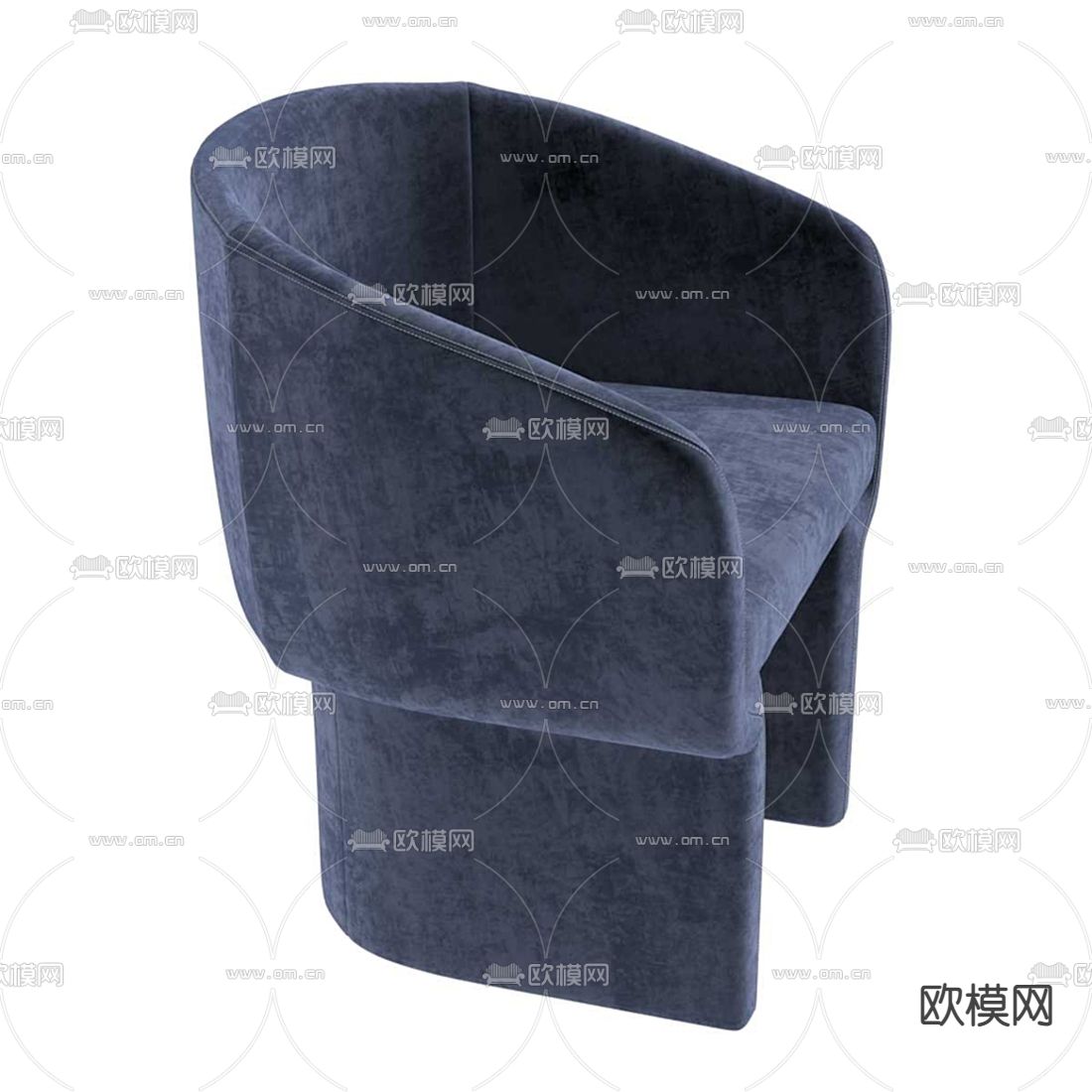 现代布艺休闲椅3d模型下载（渲染图2）