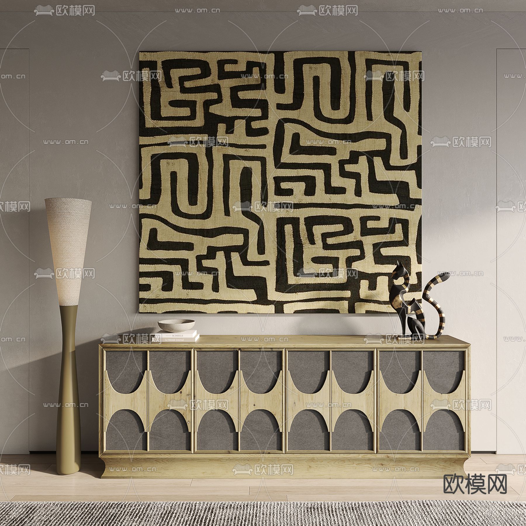 侘寂风装饰画su模型