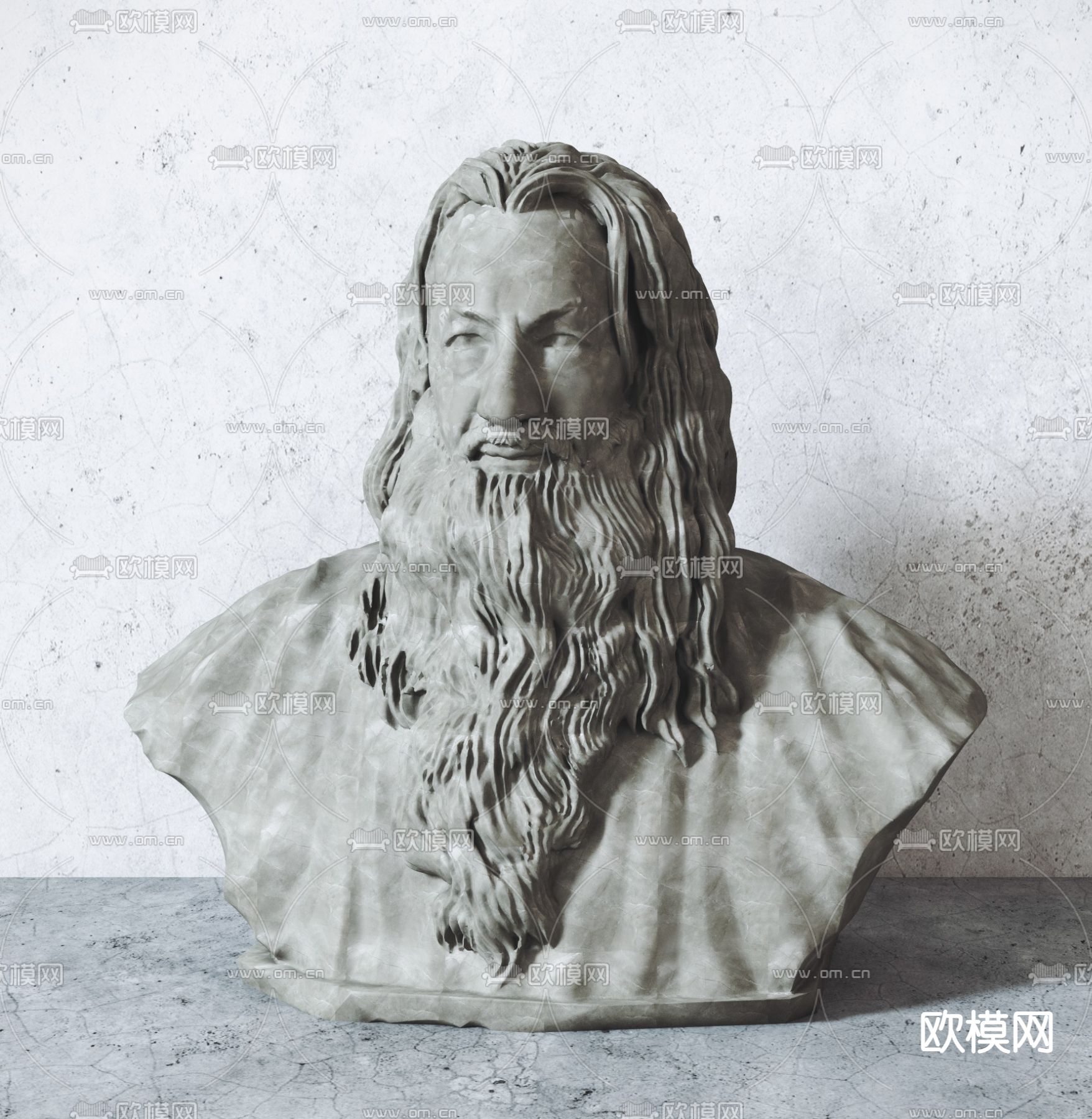 欧式人物石像雕塑su模型下载（渲染图1）