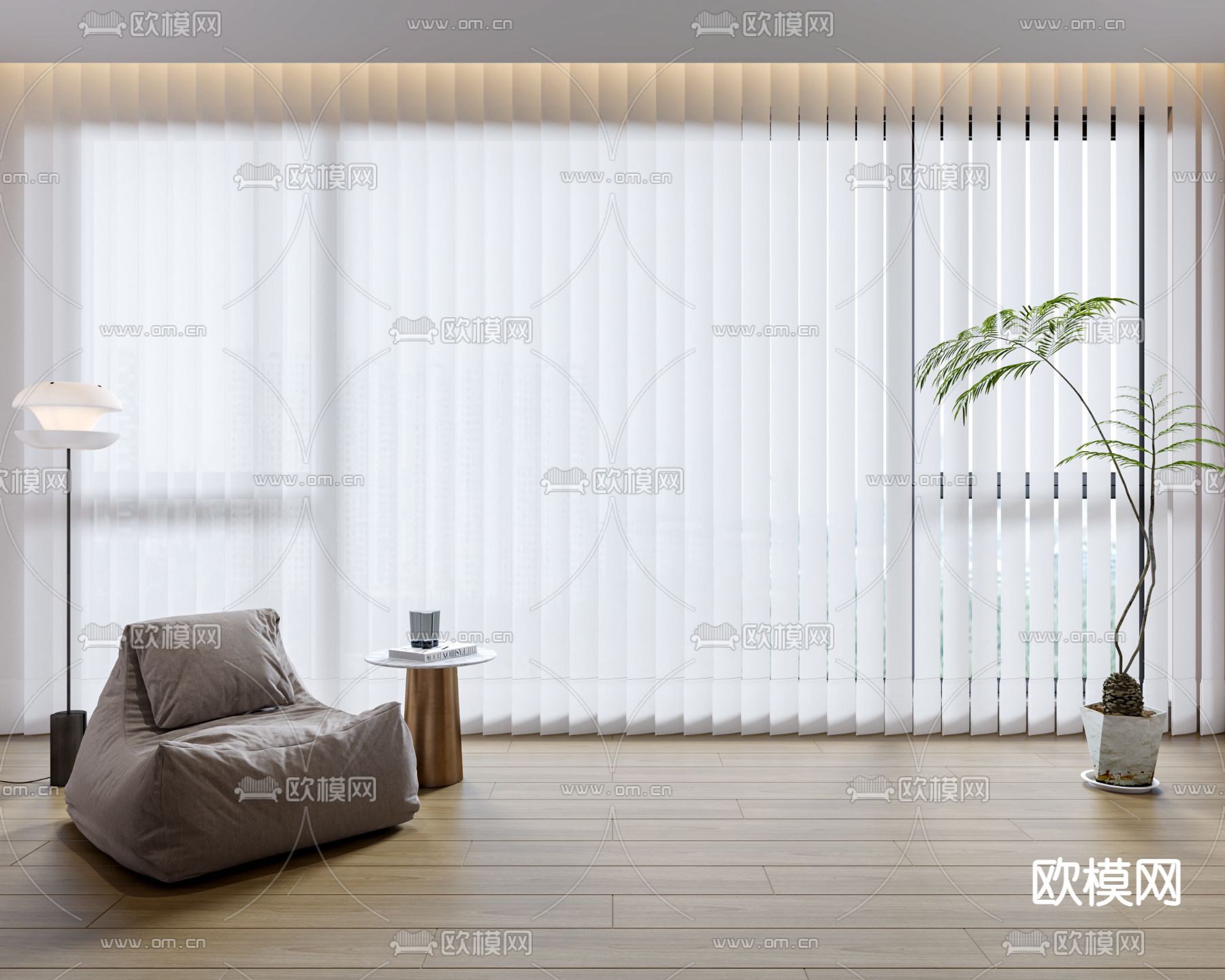 现代布艺懒人沙发3d模型下载