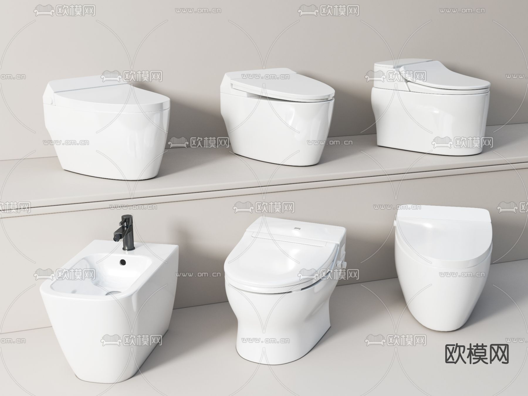 智能马桶 坐便器3d模型