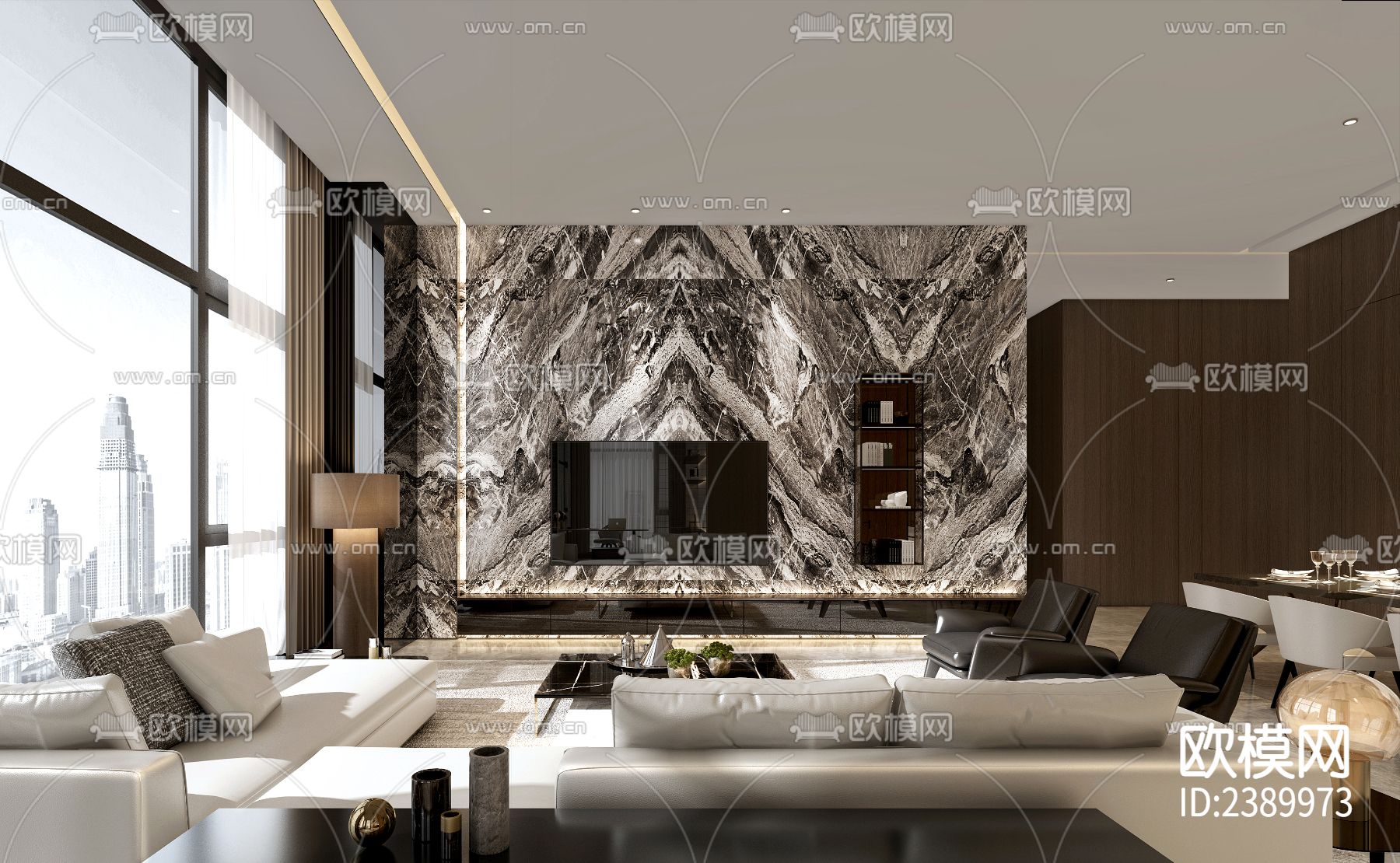 新中式大平层样板间CAD施工图-免费3dmax模型库-欧模网