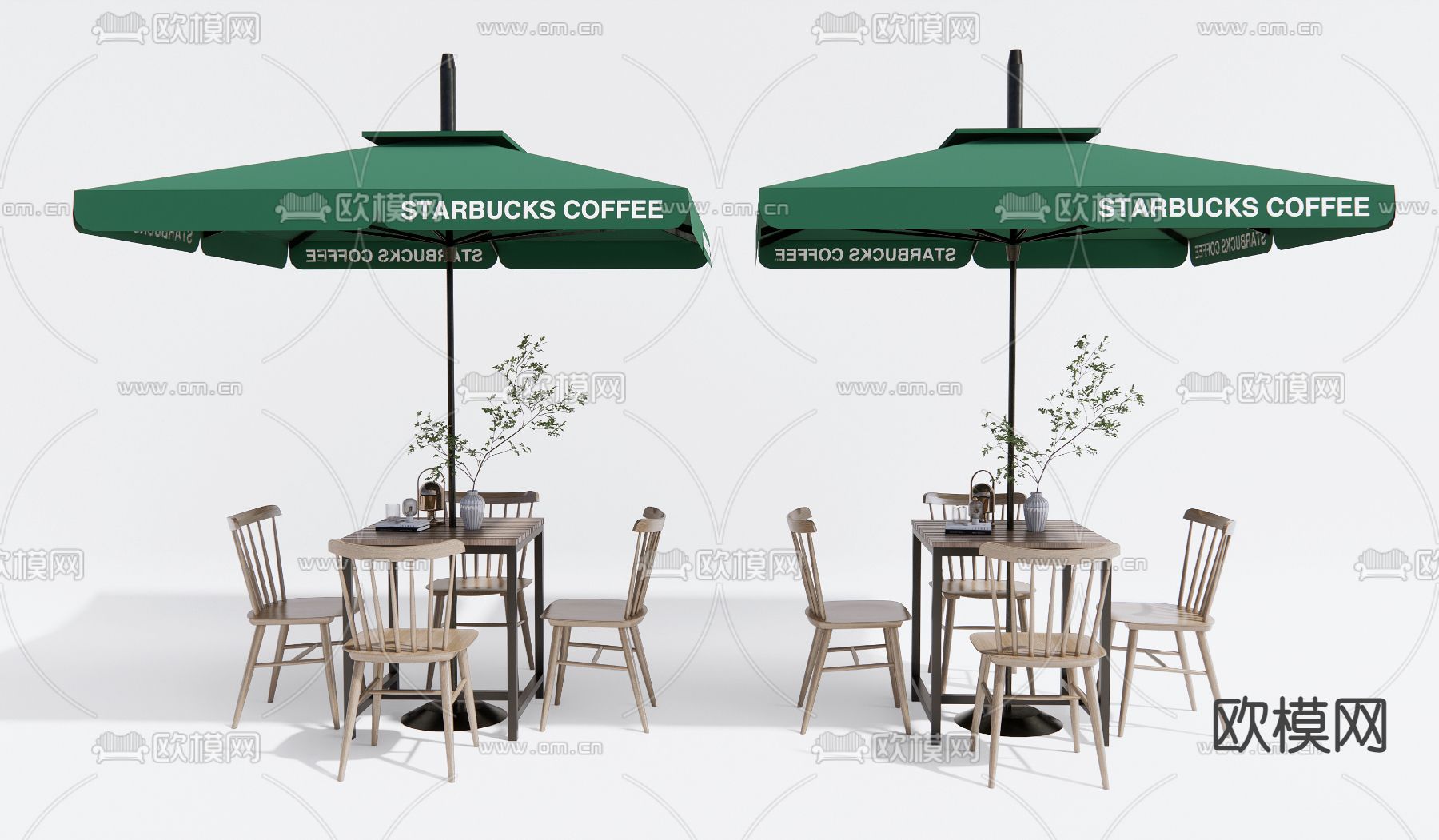 户外休闲桌椅3d模型下载