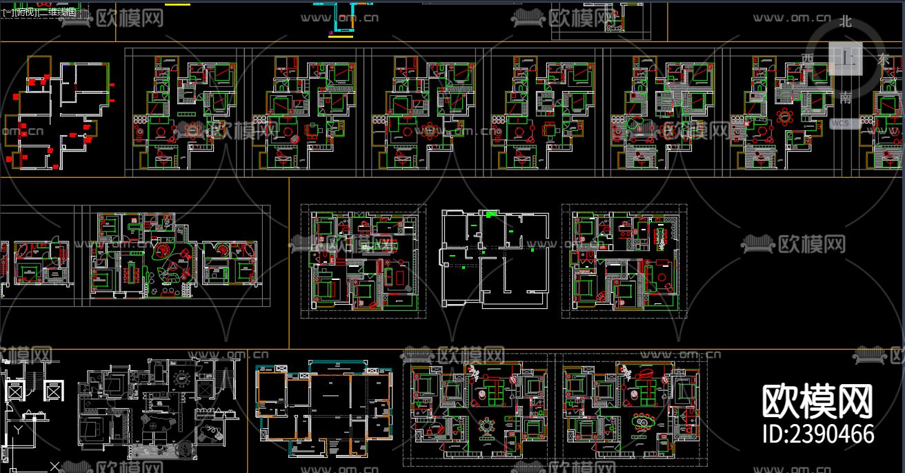 500套户型优化CAD图库下载（渲染图5）