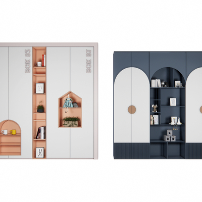  现代儿童衣柜 衣橱su模型 