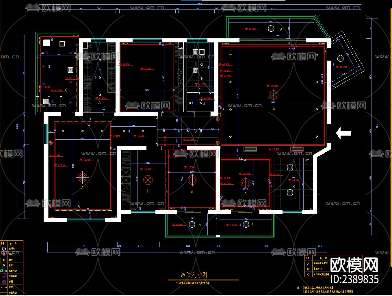 别墅住宅CAD施工图-免费3dmax模型库-欧模网